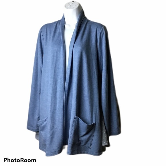 𝅺logo Lounge By Lori Goldstein Open Front Cardigan - Picture 1 of 8